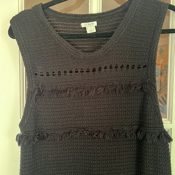 J.Crew Fringe Eyelet Knit Sweater Dress - Picture 3 of 8